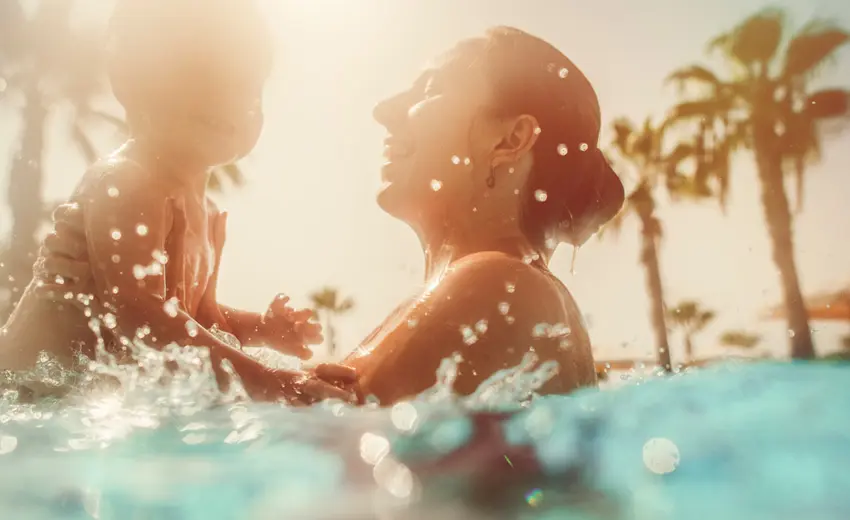 Pool Familie aktive Erholung Zuhause